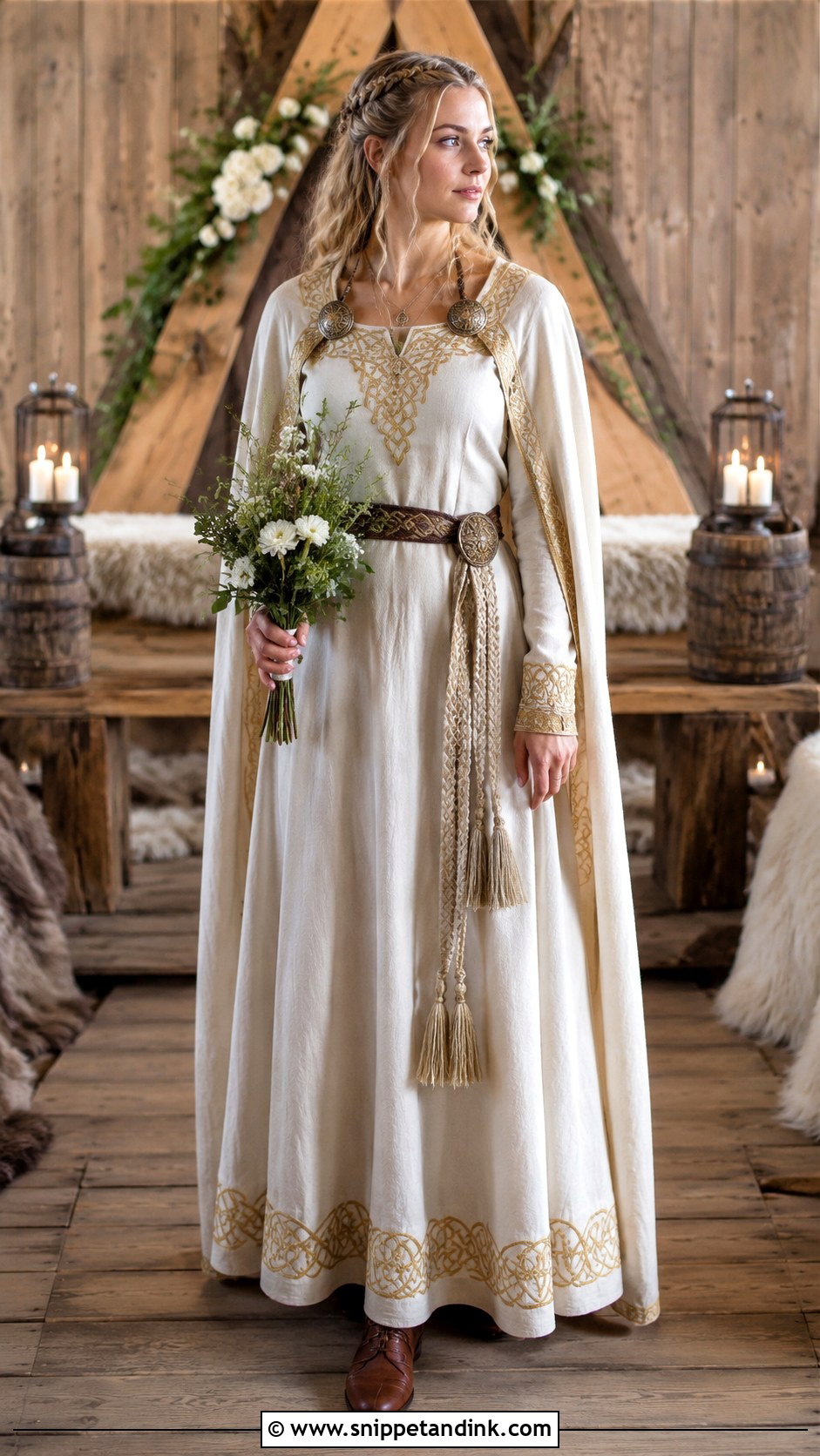 Embroidered Viking Wedding Dress - Snippet and Ink - 30 Viking Wedding Dress Ideas