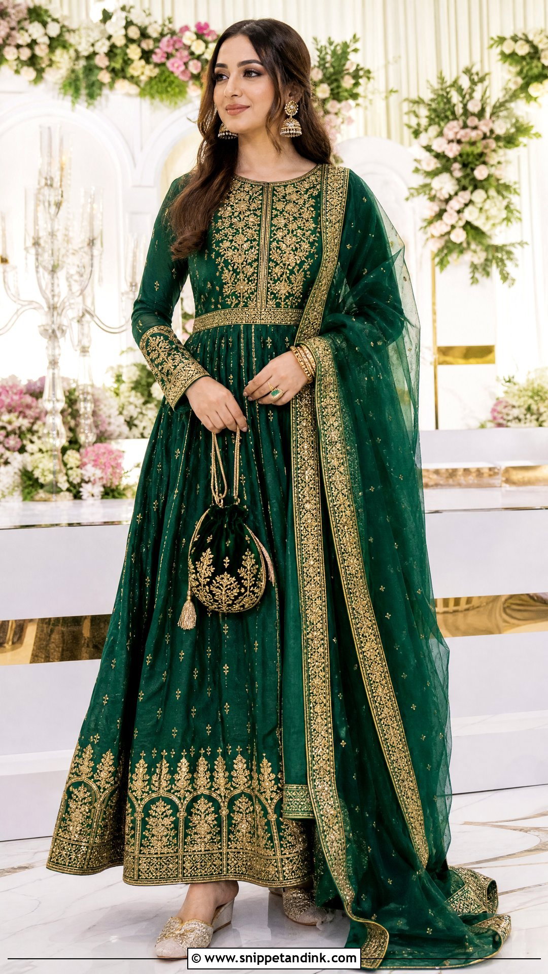 Embroidered Wedding Chappal With Bridal Anarkali - Snippet and Ink - 20 Wedding Chappal for Bride Ideas