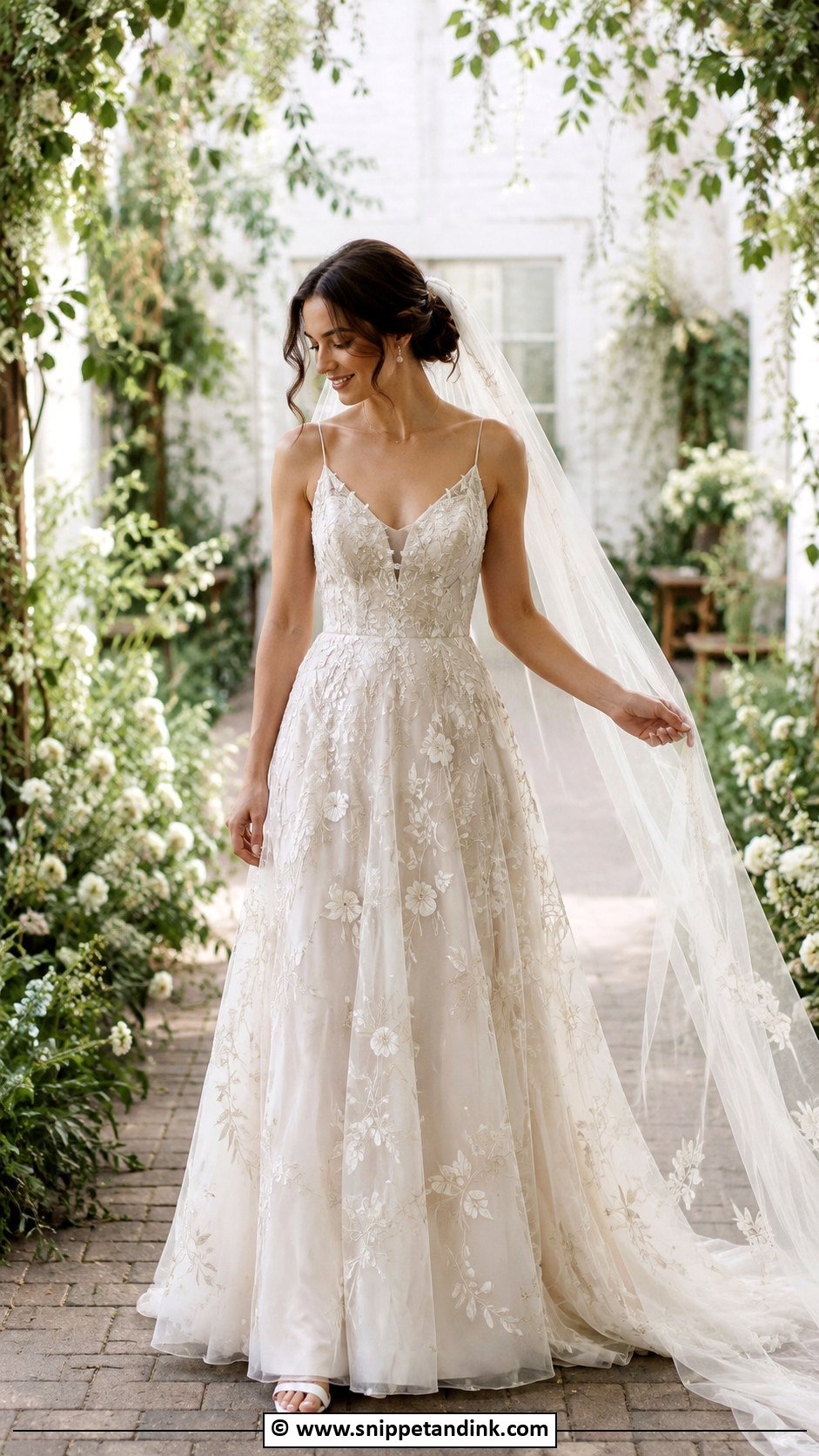 Embroidered Wedding Dress - Snippet and Ink - 35 Whimsical Wedding Dress Ideas