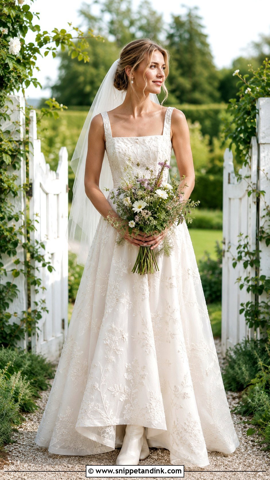 Embroidered Wedding Dress - Snippet and Ink - 25 Country Style Wedding Dresses