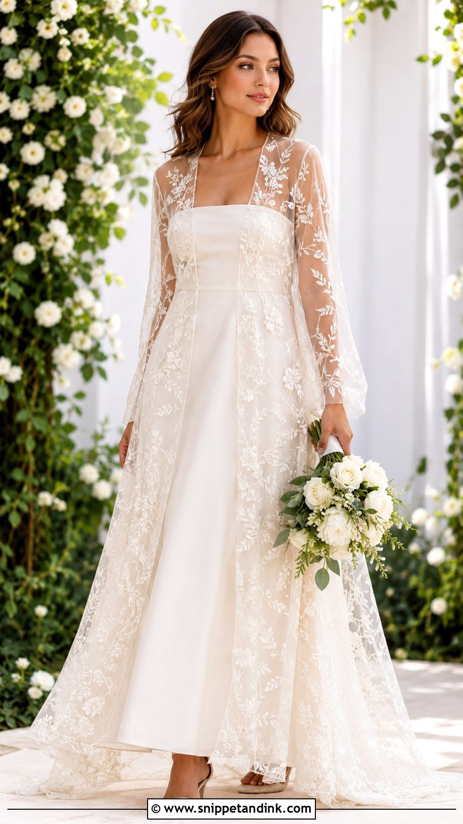 Embroidered Wedding Dress Topper - Snippet and Ink - 30 Wedding Dress Topper Ideas