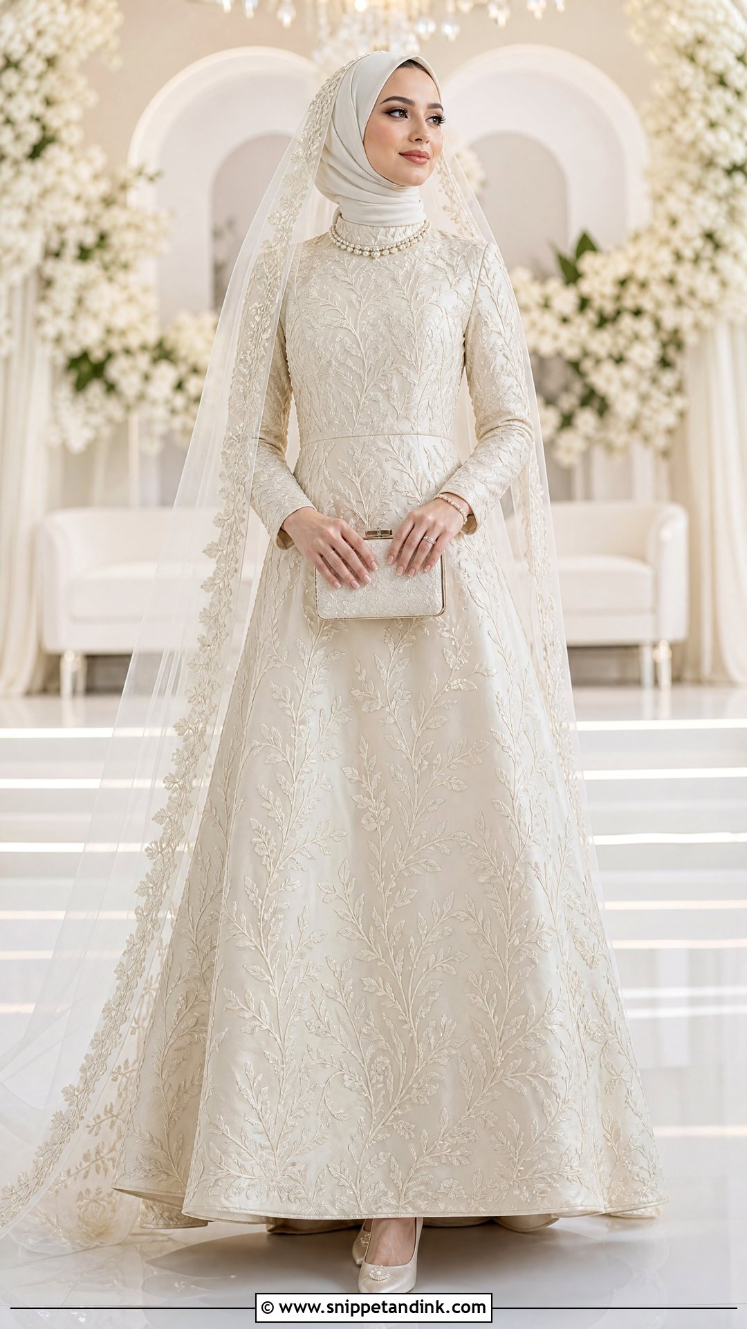 Embroidered Wedding Dress With Hijab - Snippet and Ink - 20 Wedding Dresses with Hijab