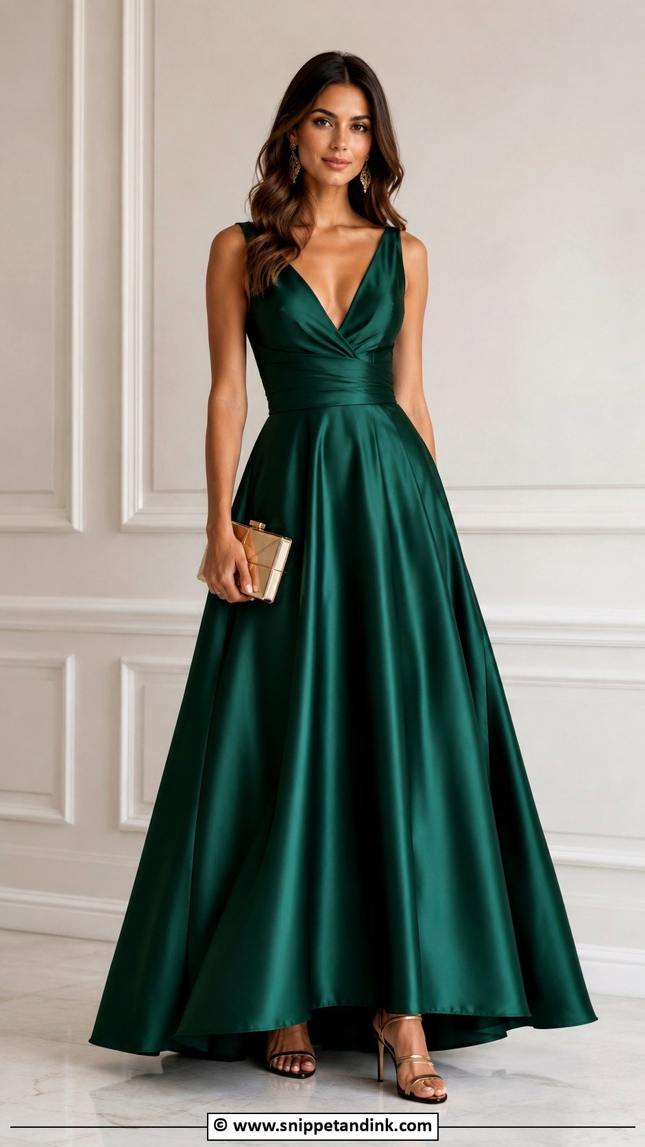 Emerald A Line Gown Outfit - Snippet and Ink - 30 A Line Gown Ideas