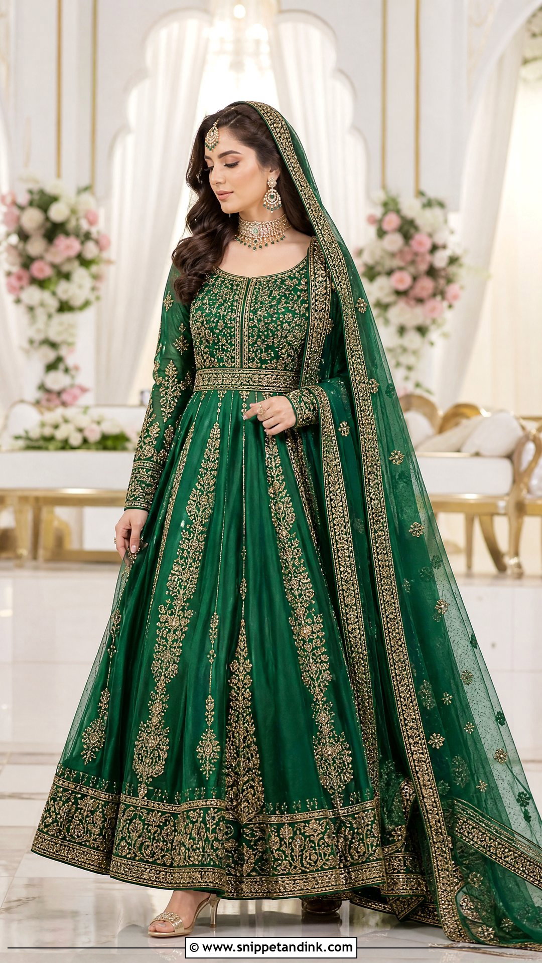 Emerald Afghan Wedding Dress - Snippet and Ink - 20 Afghan Wedding Dresses