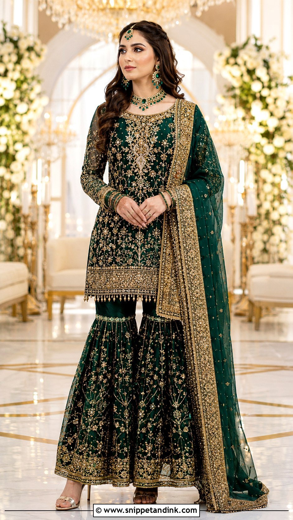 Emerald Barat Sharara - Snippet and Ink - 25 Barat Dresses