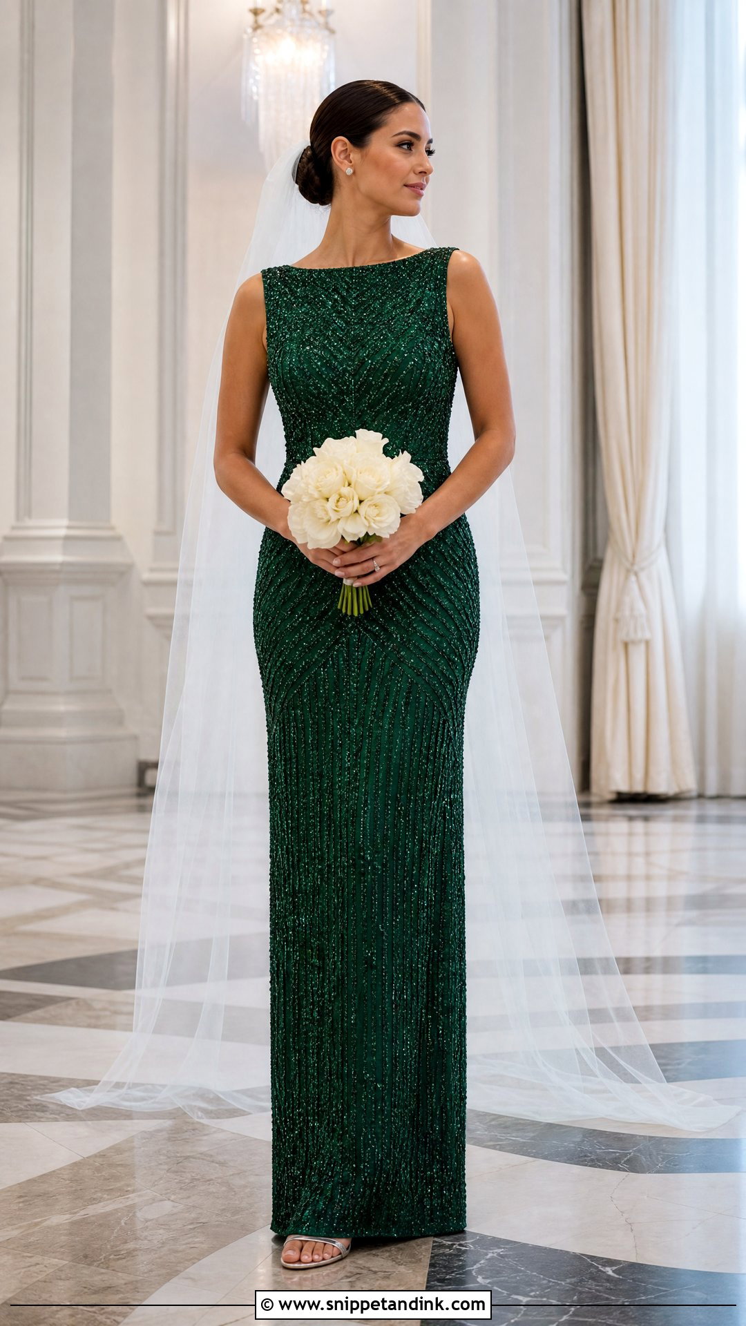 Emerald Beaded Wedding Dress - Snippet and Ink - 25 Emerald Wedding Dress Ideas