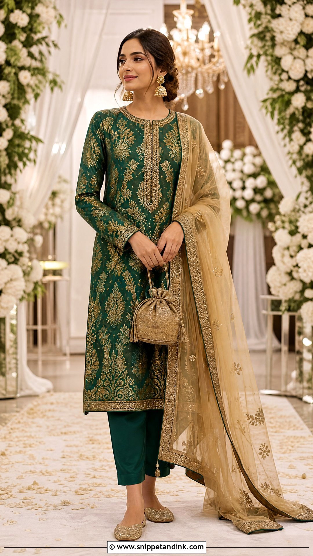 Emerald Brocade Wedding Salwar Suit - Snippet and Ink - 20 Wedding Salwar Suits Party Wear