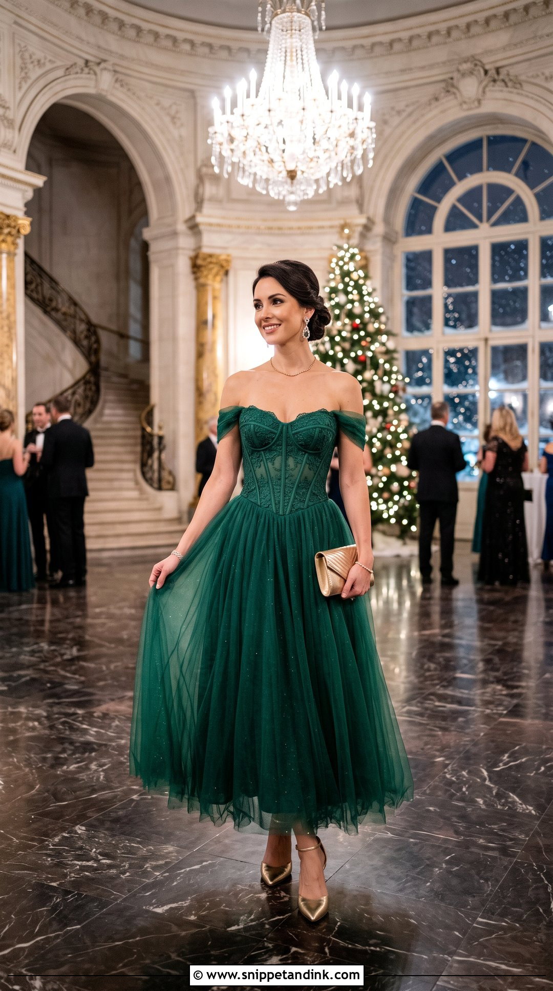 Emerald Corset Tulle Gown - Snippet and Ink - 20 Tulle Gowns