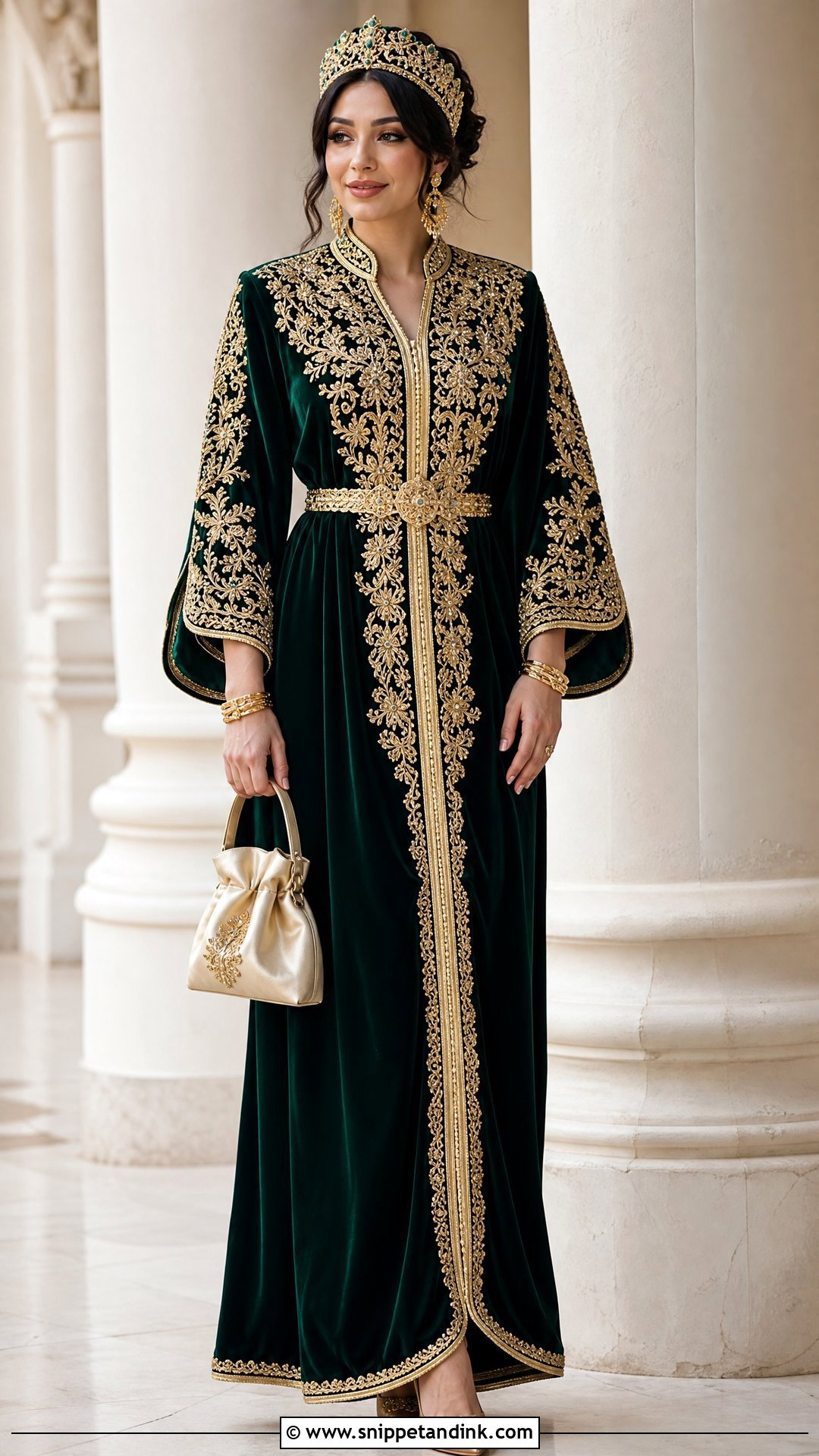 Emerald Gandoura Annabia Wedding Dress - Snippet and Ink - 25 Algerian Wedding Dress Ideas