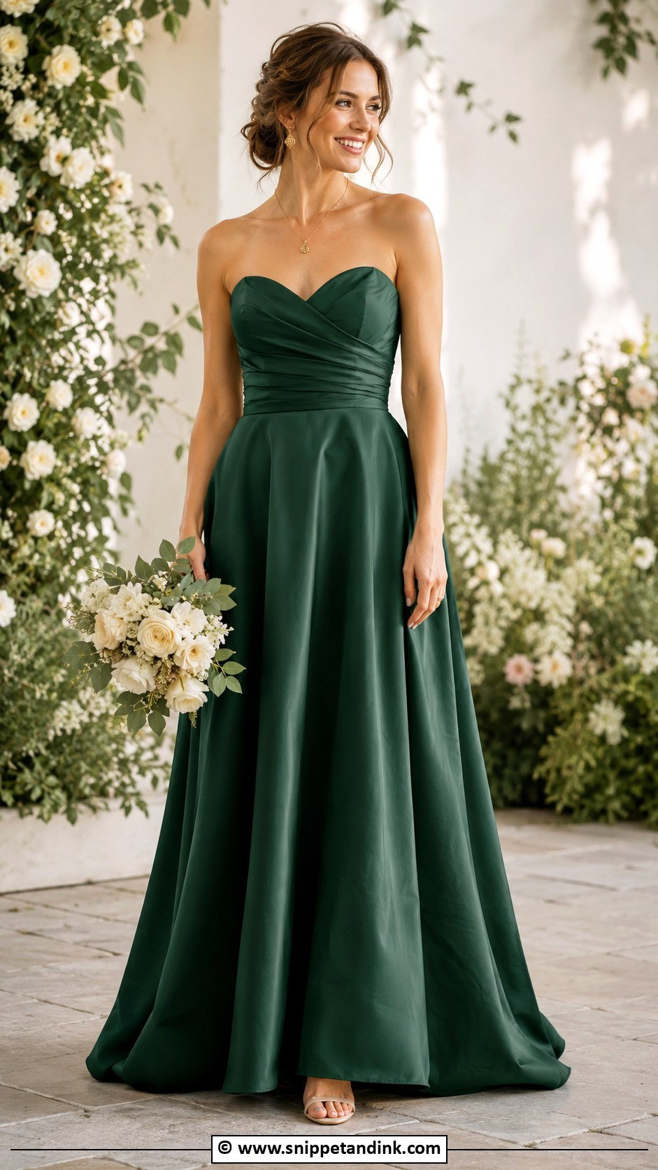 Emerald Green A Line Wedding Dress - Snippet and Ink - 30 Emerald Green Wedding Dress Ideas