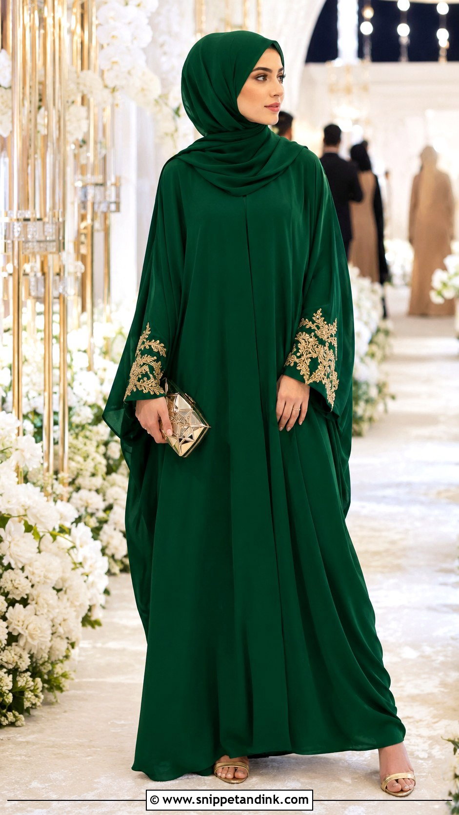Emerald Green Abaya - Snippet and Ink - 30 Wedding Abaya Ideas