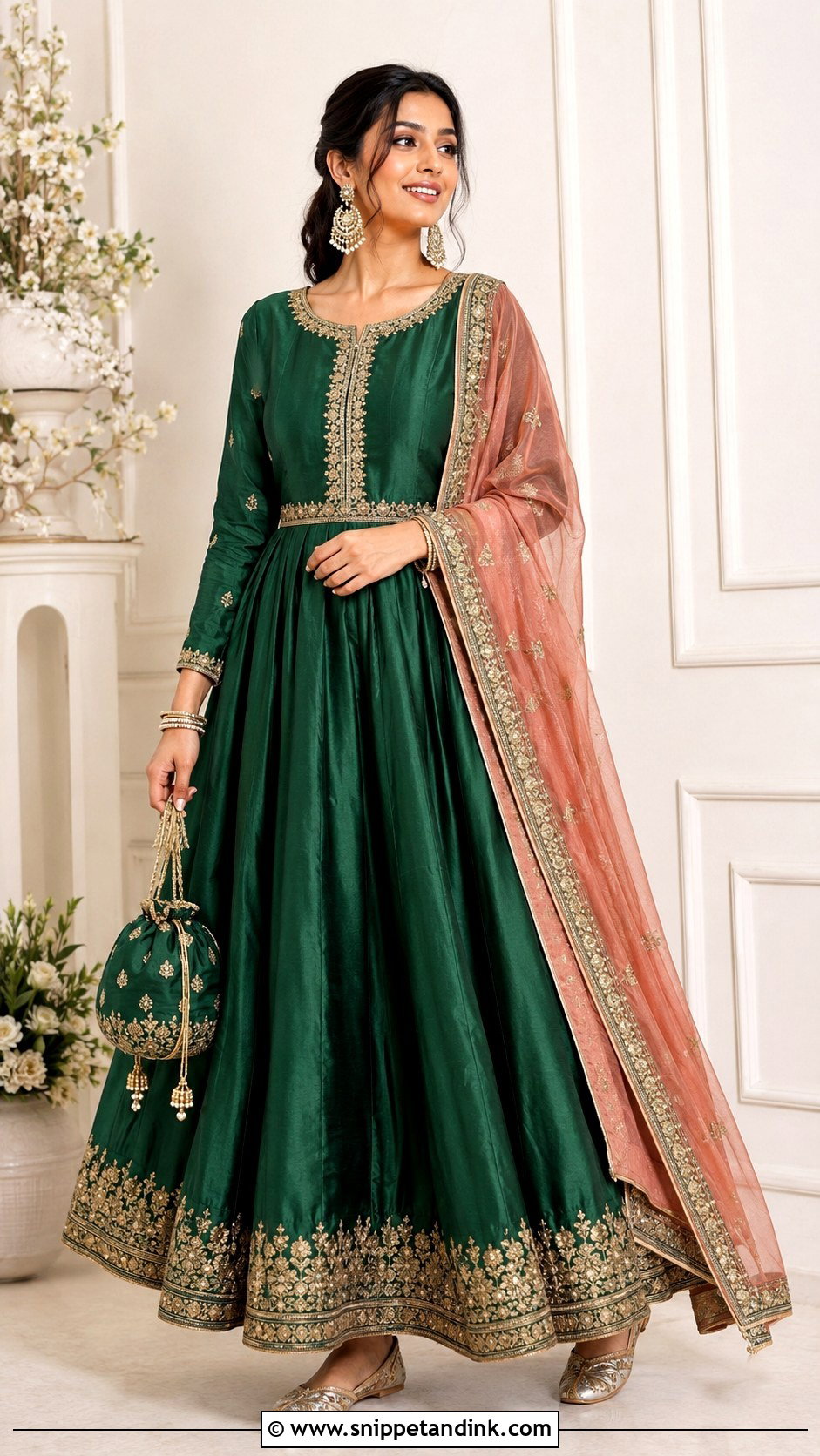 Emerald Green Anarkali Dress - Snippet and Ink - 20 Grand Anarkali Dress Ideas