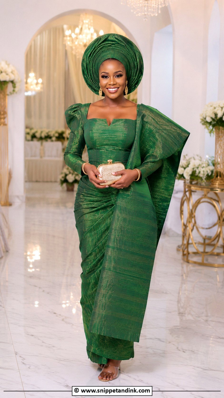 Emerald Green Asooke Dress - Snippet and Ink - 25 Asooke Styles for Brides