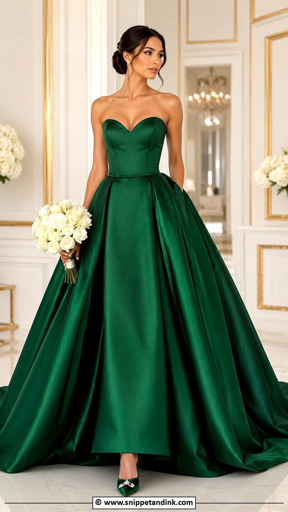 Emerald Green Ball Gown Wedding Dress - Snippet and Ink - 30 Emerald Green Wedding Dress Ideas
