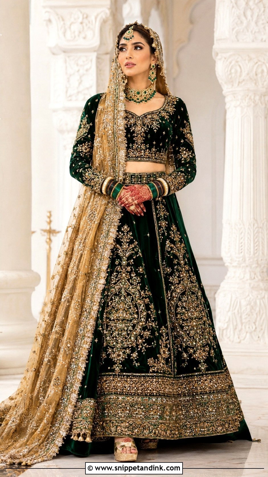 Emerald Green Baraat Dress - Snippet and Ink - 25 Baraat Dress Pakistani Bridal Wear Ideas