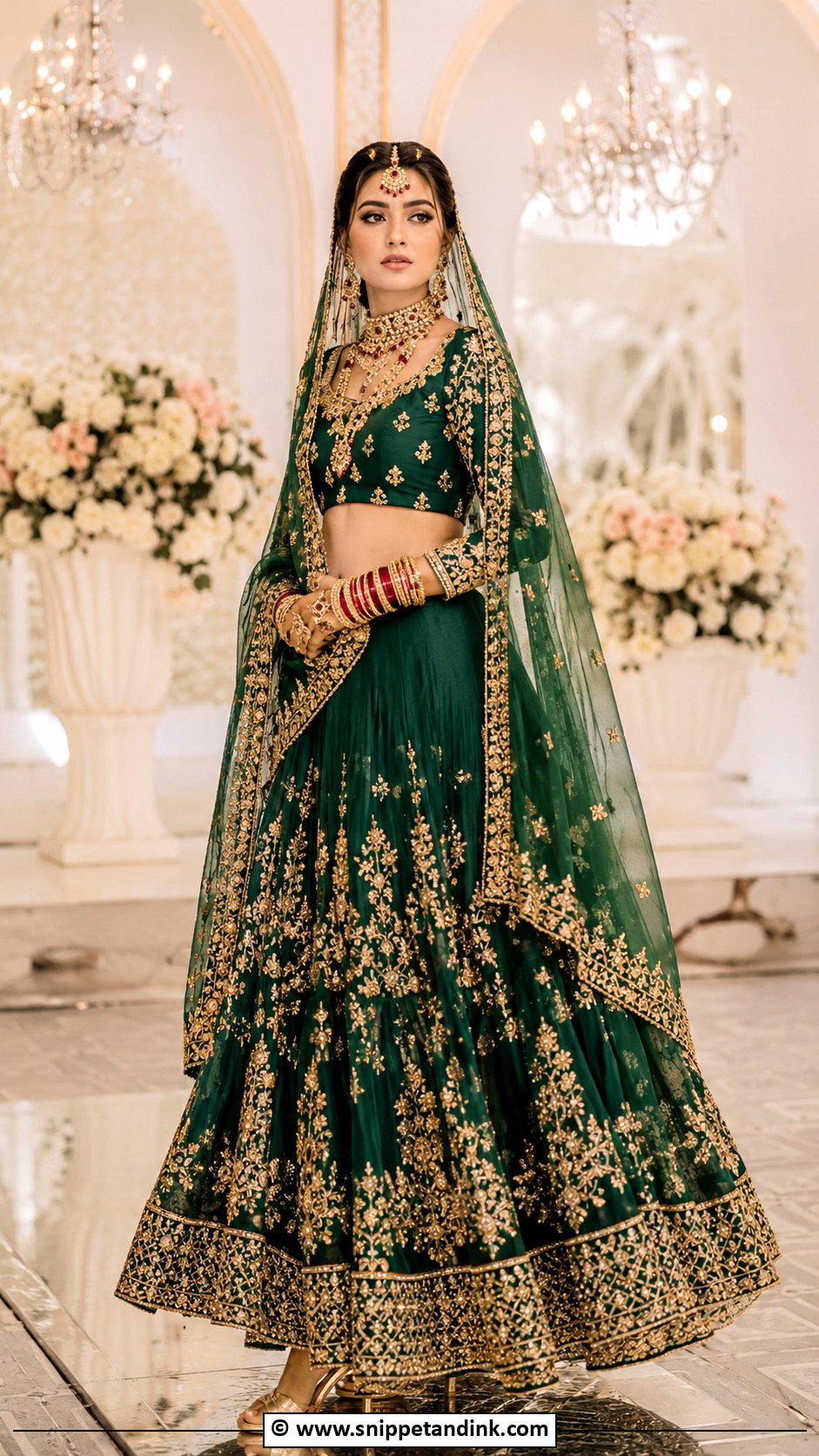 Emerald Green Barat Bride Lehenga - Snippet and Ink - 30 Barat Bride Ideas