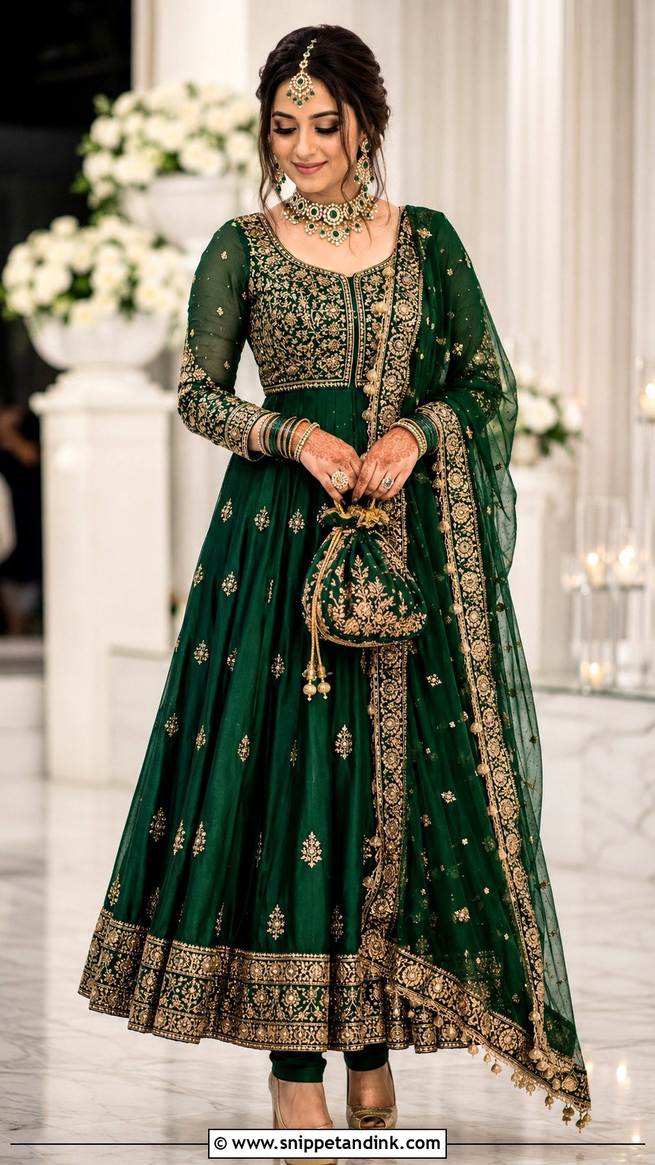 Emerald Green Bridal Anarkali Suit - Snippet and Ink - 20 Bridal Anarkali Suits Brides