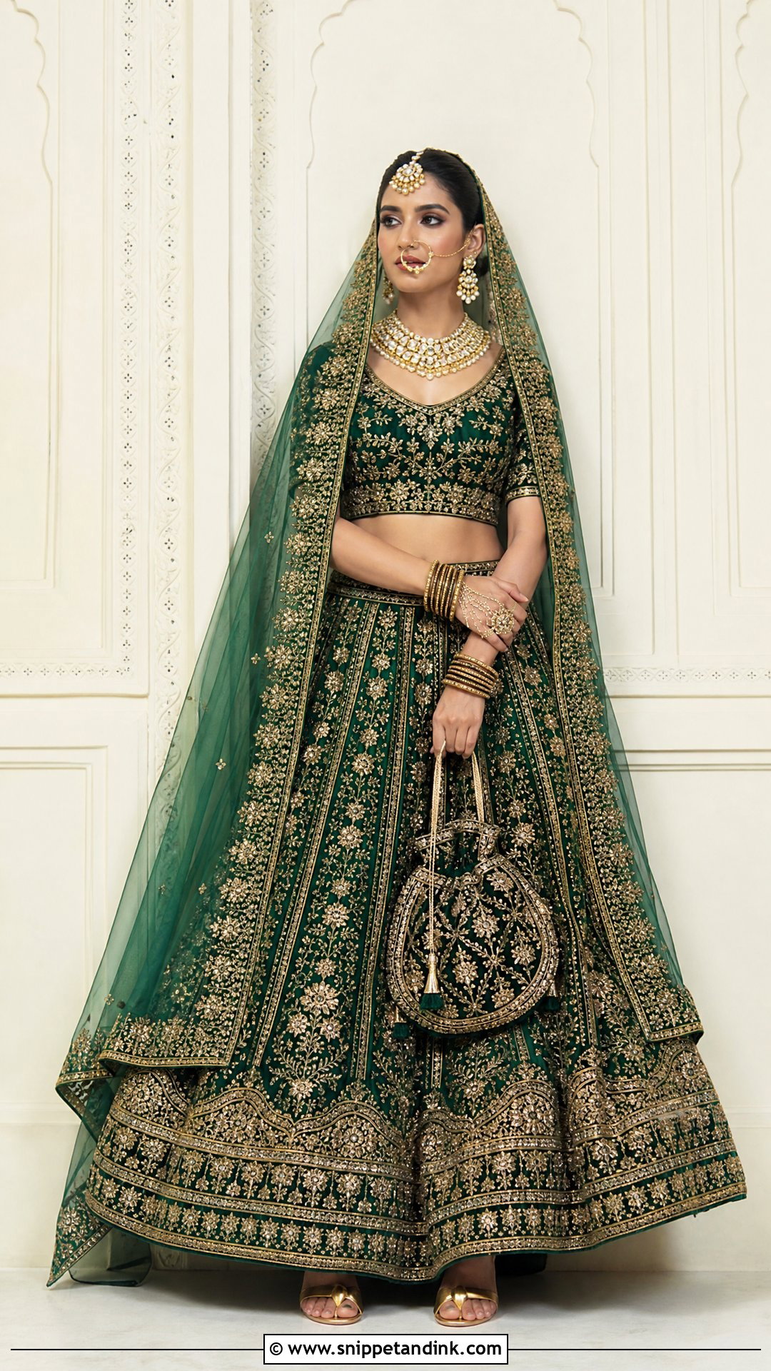 Emerald Green Bridal Lehenga - Snippet and Ink - 20 Indian Bridal Photos Wedding Dresses