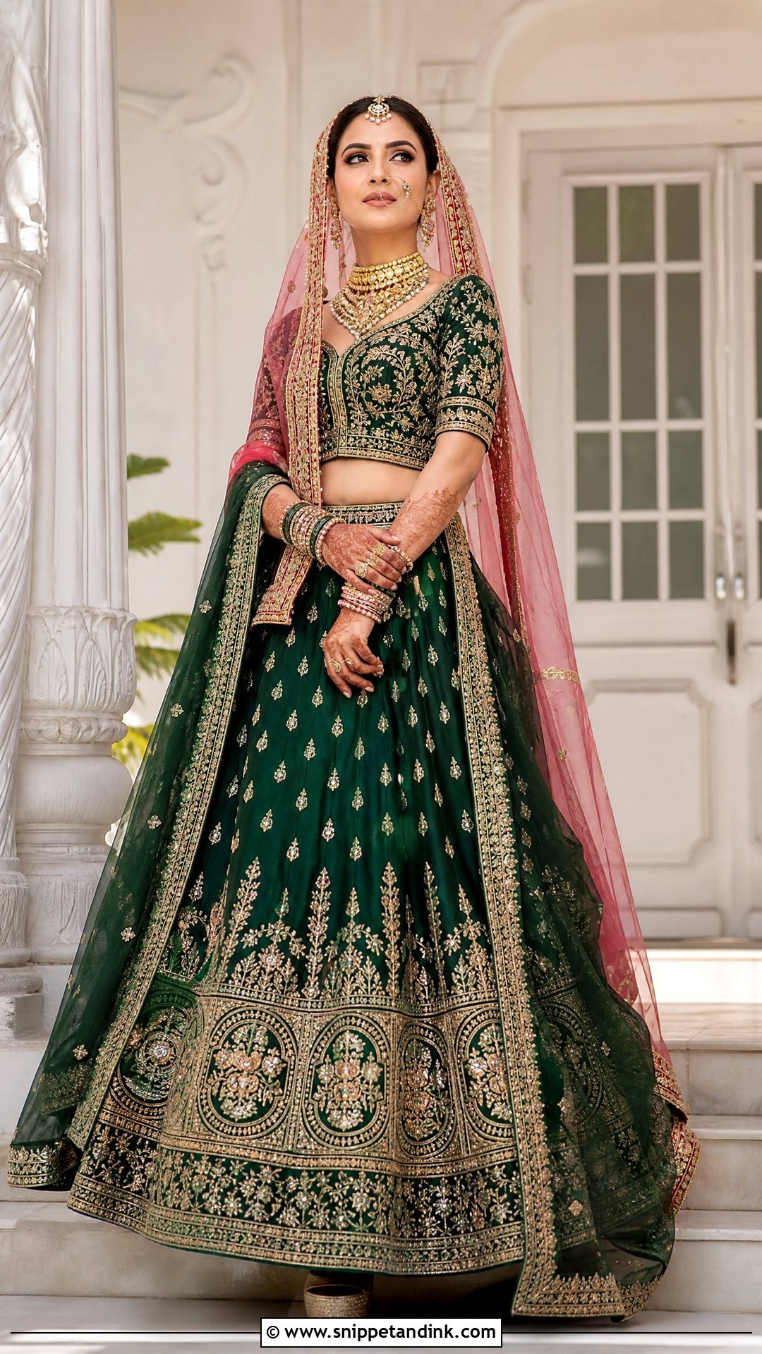 Emerald Green Bridal Lehenga - Snippet and Ink - 20 Unique Indian Bridal Outfits