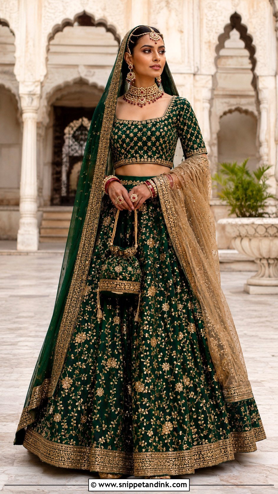 Emerald Green Bridal Lehenga - Snippet and Ink - 20 Lehanga Designs Bridal Collection