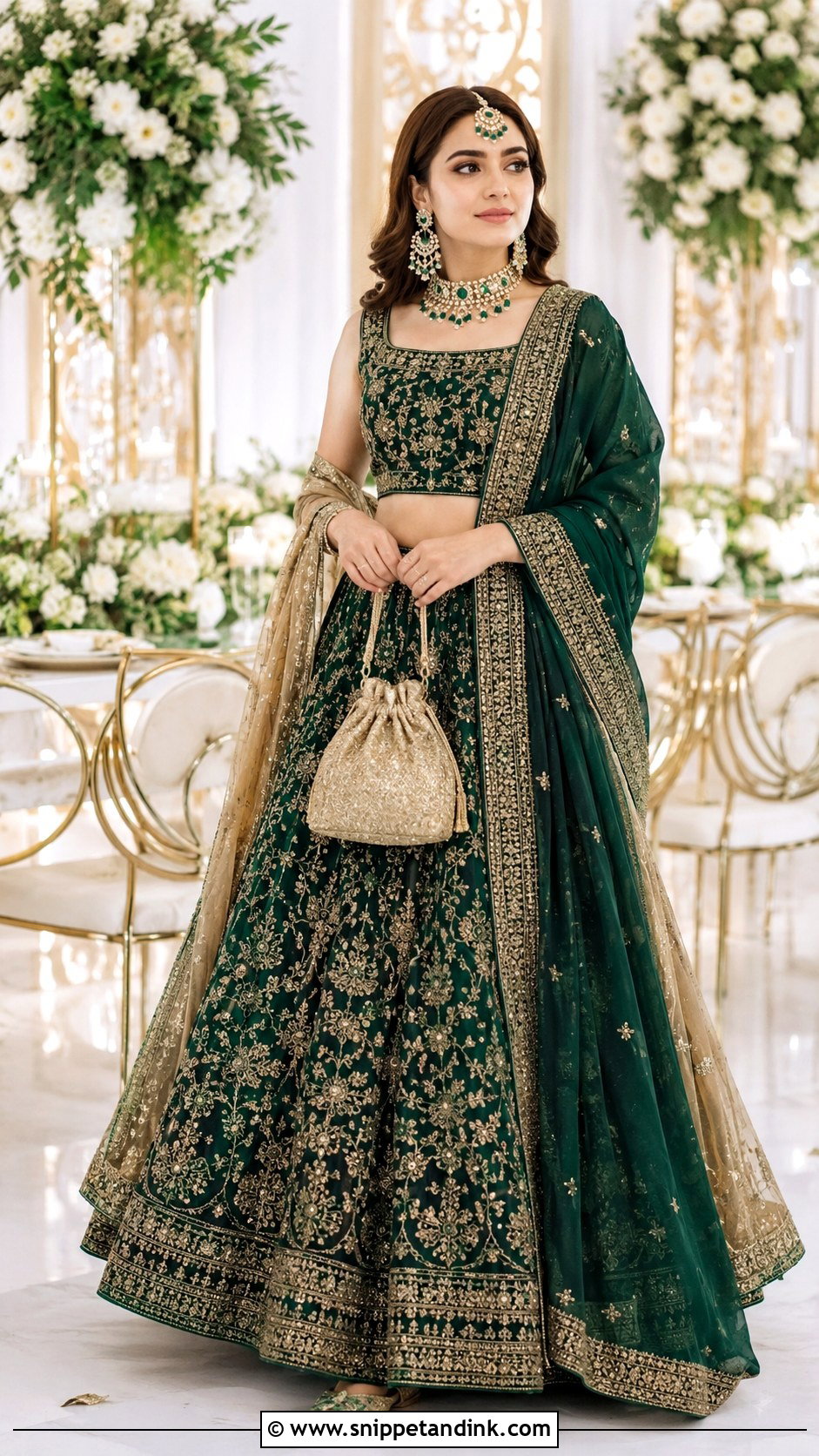 Emerald Green Bridal Lehenga - Snippet and Ink - 20 Bride Lahenga Design Ideas