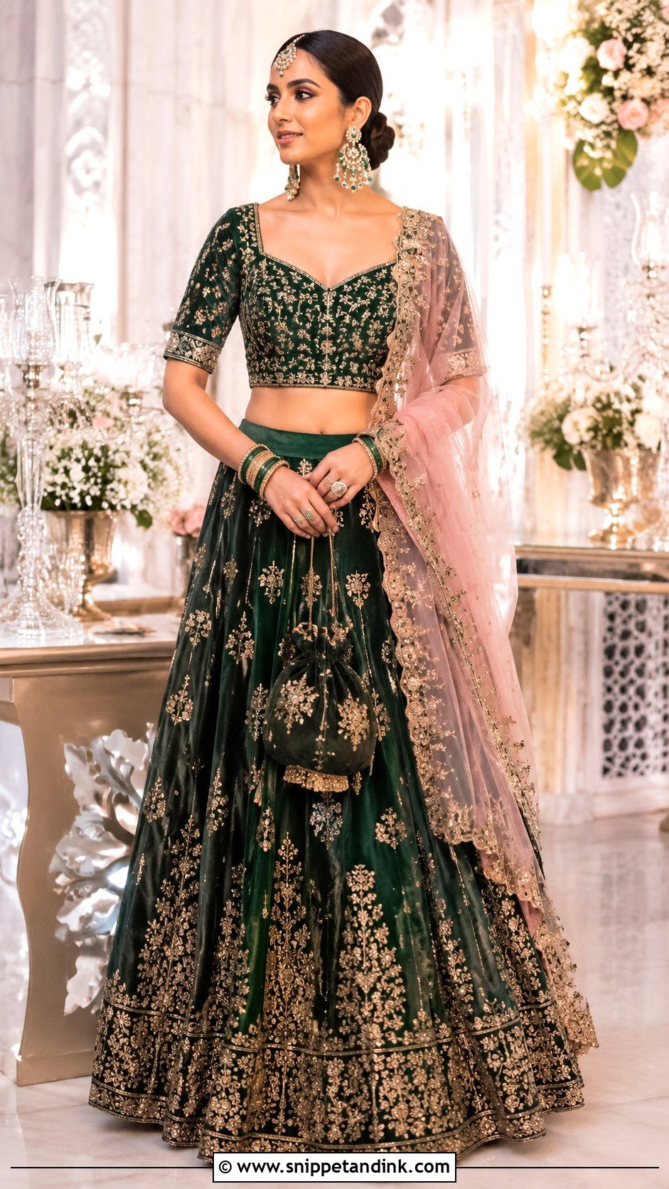 Emerald Green Bride Sister Lehenga - Snippet and Ink - 20 Lengha for Bride Sister Ideas