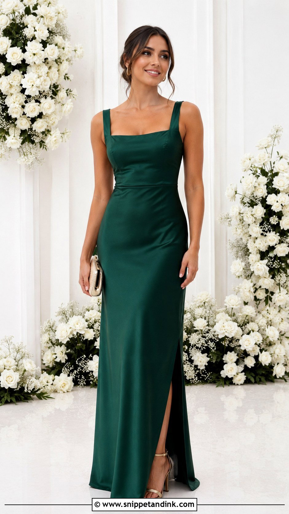 Emerald Green Bridesmaid Dress Outfit - Snippet and Ink - 30 Brides Maids Outfit Ideas