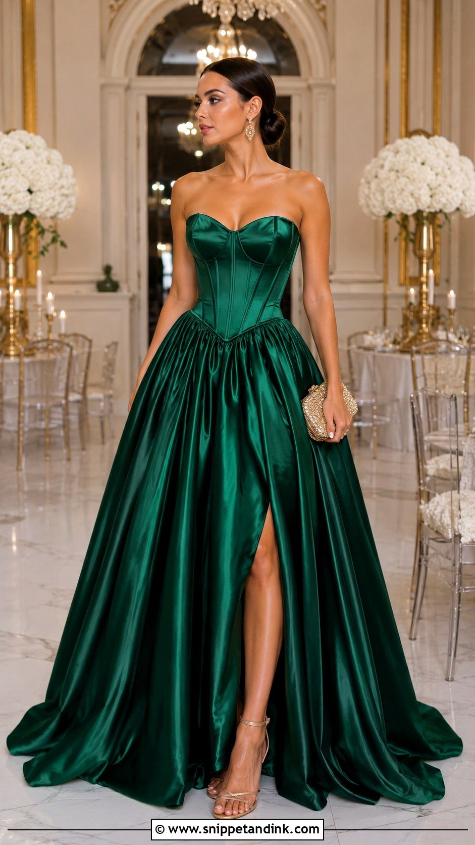 Emerald Green Corset Ballgown - Snippet and Ink - 20 Corset Ballgown Ideas
