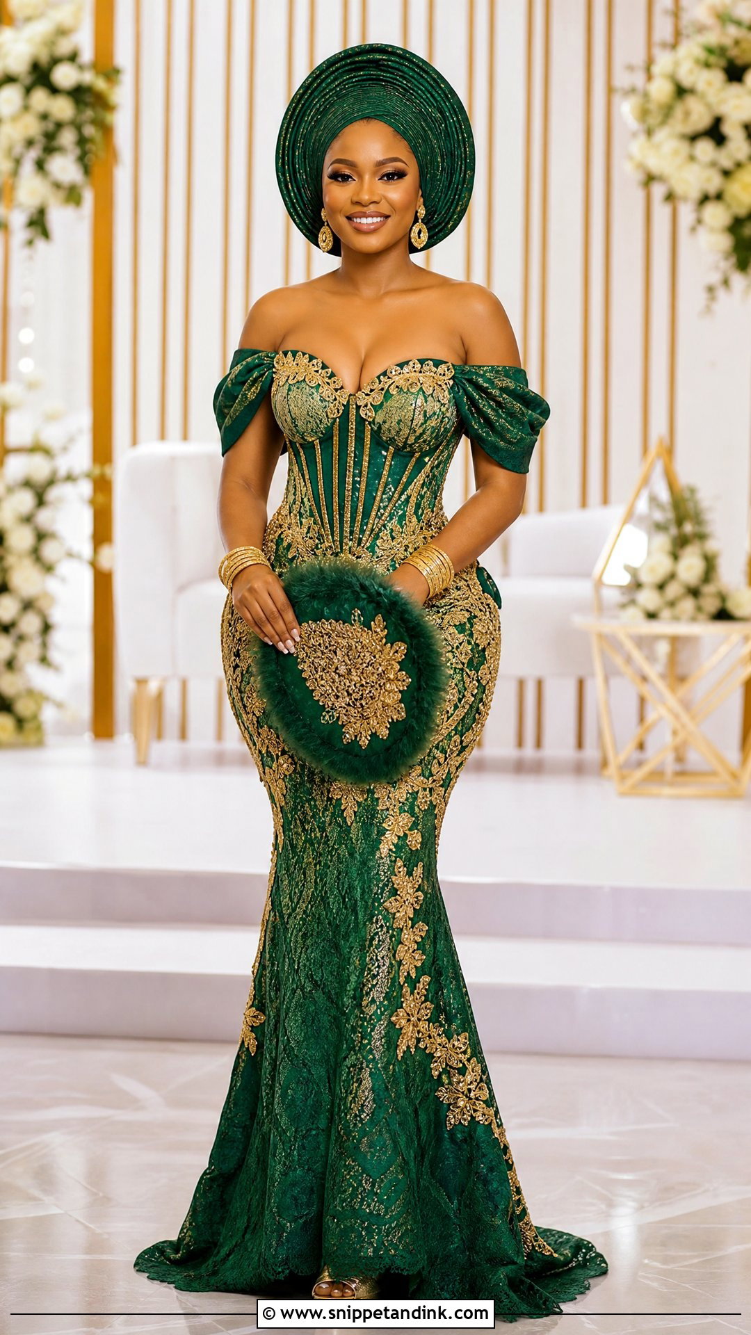Emerald Green Corset Veekee James Traditional Wedding Dress - Snippet and Ink - 20 Veekee James Traditional Wedding Dress Ideas