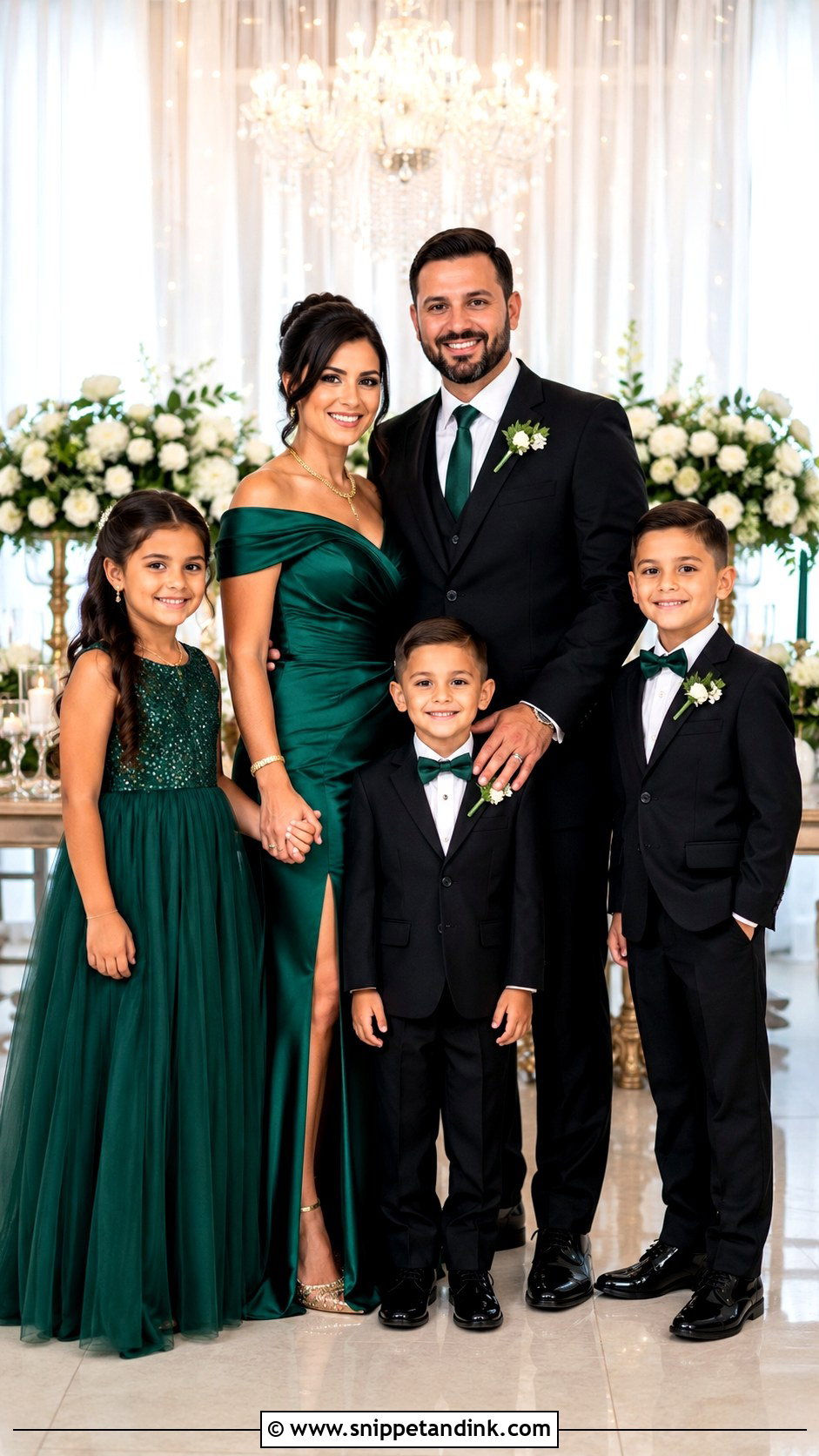 Emerald Green Family Wedding Outfit - Snippet and Ink - 25 Matching Family Outfits for Wedding