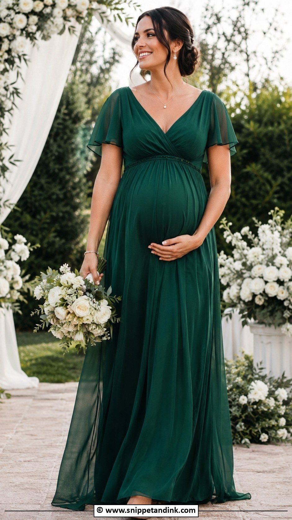 Emerald Green Floral Wedding Dress - Snippet and Ink - 30 Emerald Green Wedding Dress Ideas
