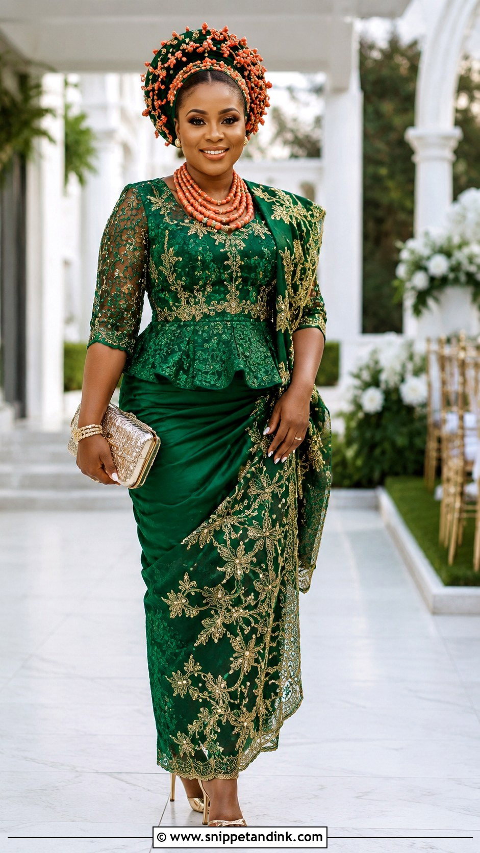 Emerald Green George Outfit For Bride - Snippet and Ink - 20 George Outfit for Bride Ideas