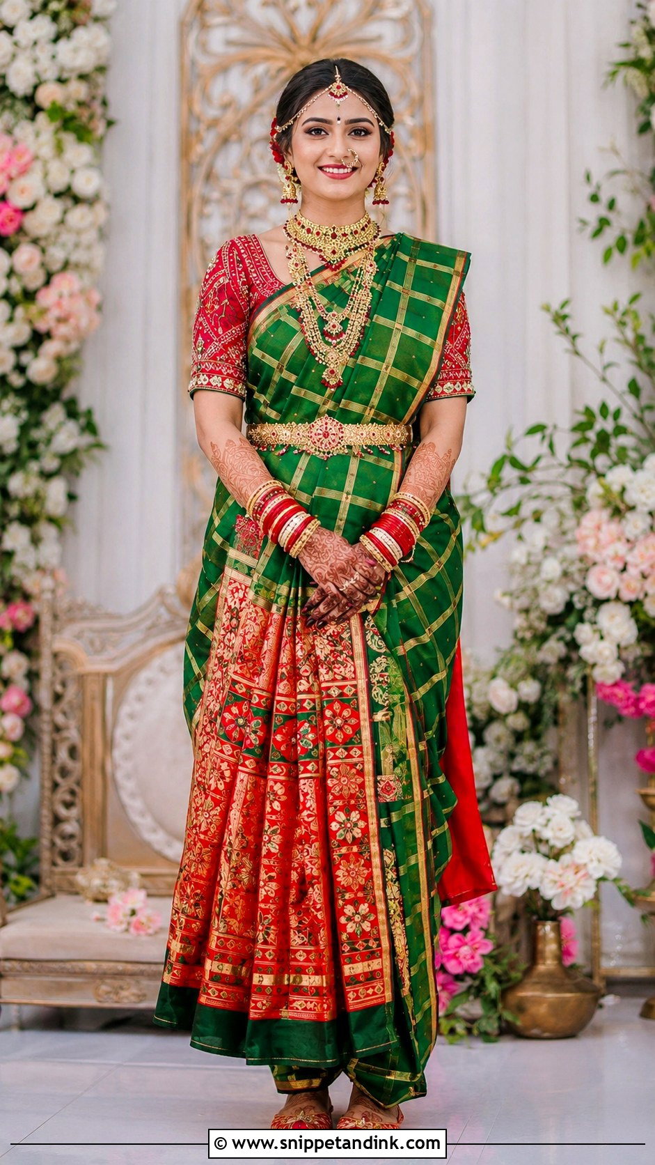 Emerald Green Gharchola Bridal Saree - Snippet and Ink - 20 Gujrati Wedding Brides Ideas