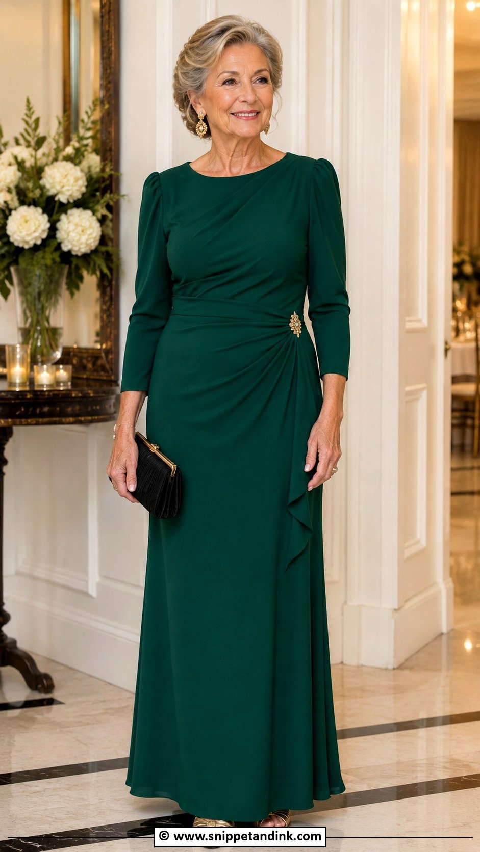 Emerald Green Gown Outfit - Snippet and Ink - 25 Grandma Wedding Outfit Ideas