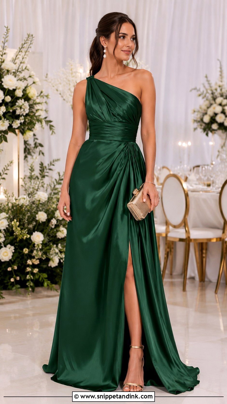 Emerald Green Gown Wedding Outfit - Snippet and Ink - 25 Siders Wedding Outfits