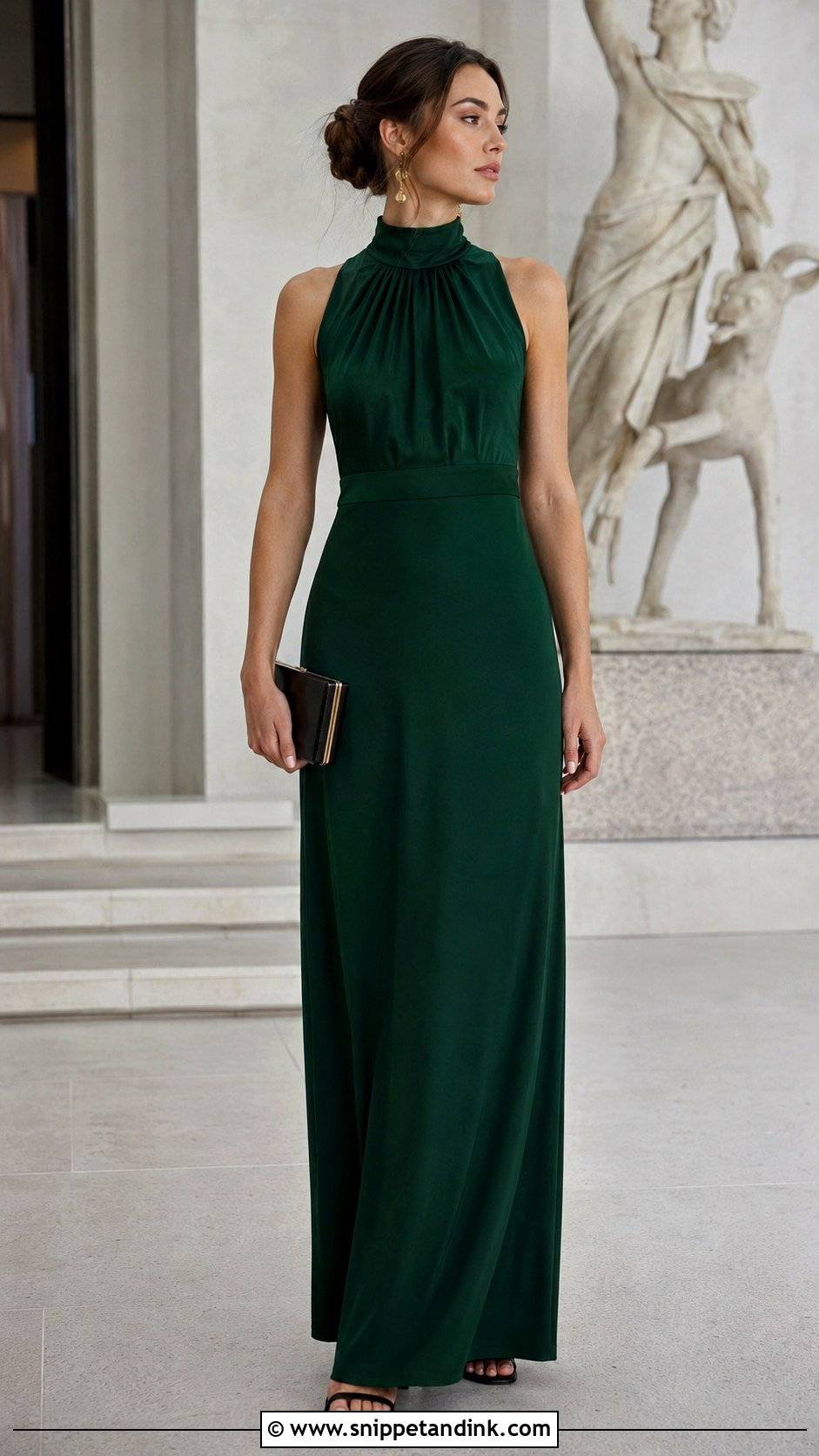Emerald Green High Neck Maid of Honor Dress - Snippet and Ink - 20 Emerald Green Maid of Honor Dress Ideas