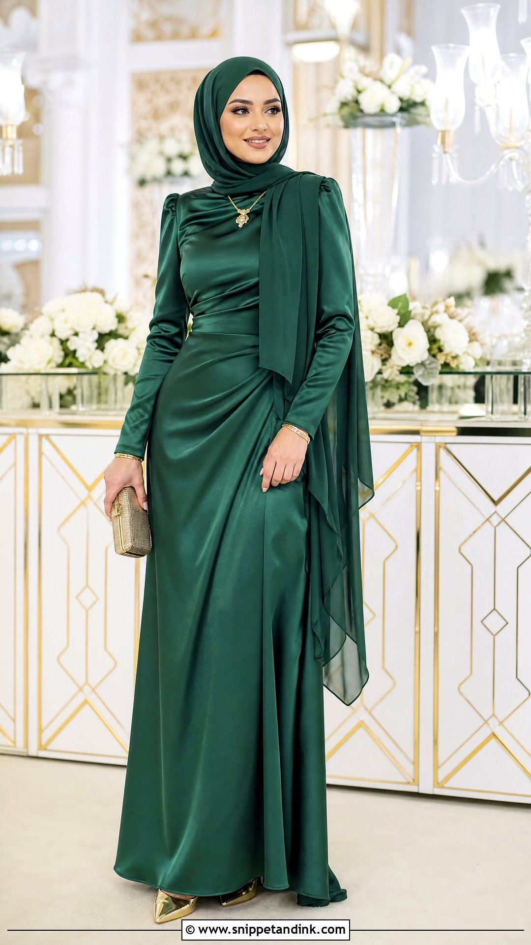 Emerald Green Hijab Wedding Outfit - Snippet and Ink - 25 Hijab Ideas for Wedding