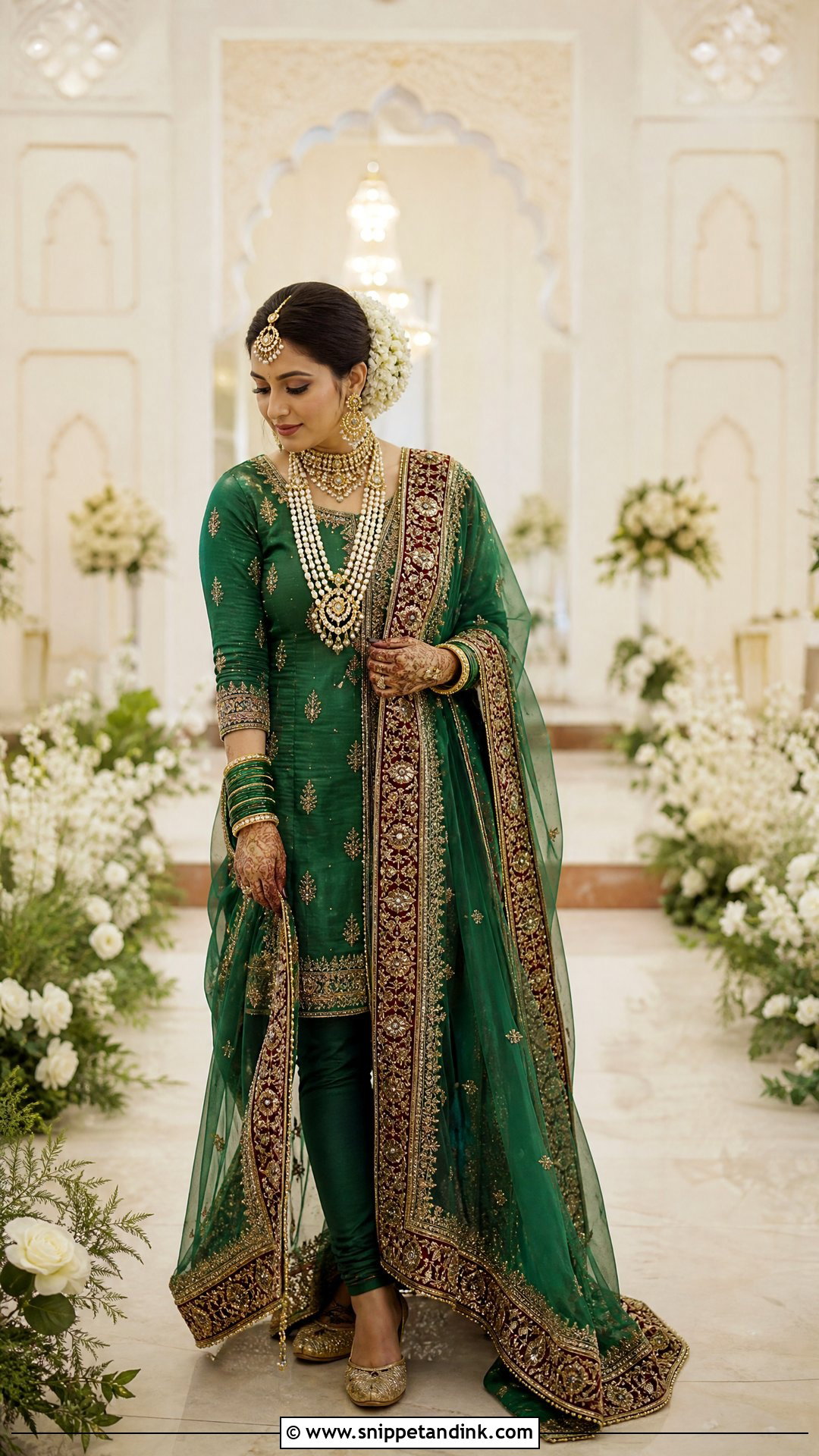 Emerald Green Hyderabadi Bride - Snippet and Ink - 20 Hyderabadi Bride Ideas