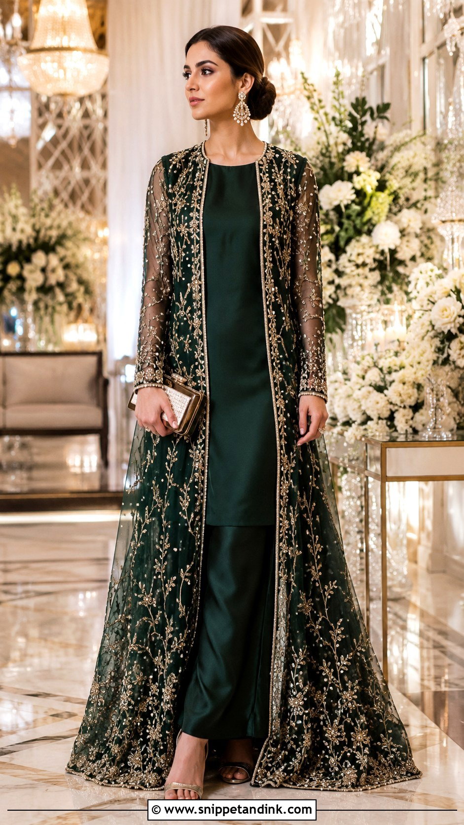 Emerald Green Jacket Plazo Suit for Wedding - Snippet and Ink - 20 Heavy Plazo Suits for Wedding