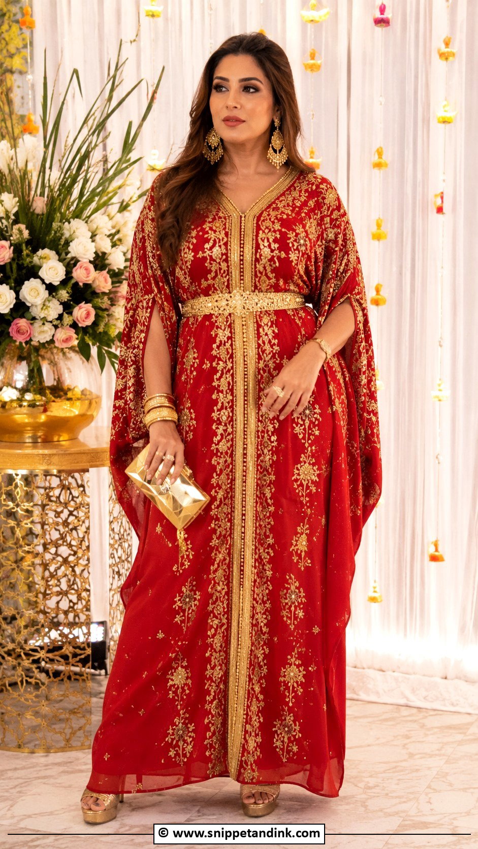 Emerald Green Kaftan Henna Night Dress - Snippet and Ink - 30 Henna Night Dress Ideas