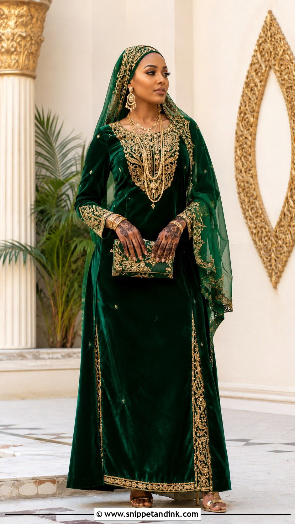 Emerald Green Kanuri Bridal Gown - Snippet and Ink - 20 Kanuri Bride Ideas