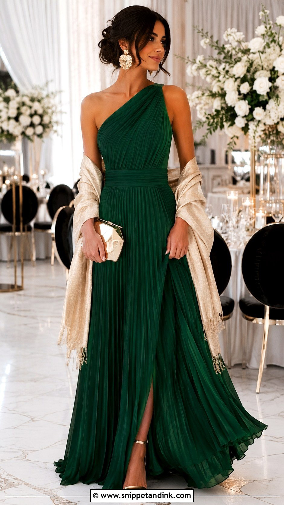 Emerald Green Maxi Dress Wedding Outfit - Snippet and Ink - 20 Maxi Dress Outfit for Wedding Ideas