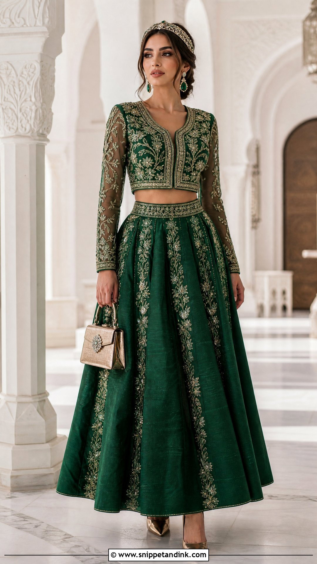 Emerald Green Modern Keswa Wedding Dress - Snippet and Ink - 20 Tunisian Wedding Dress Ideas