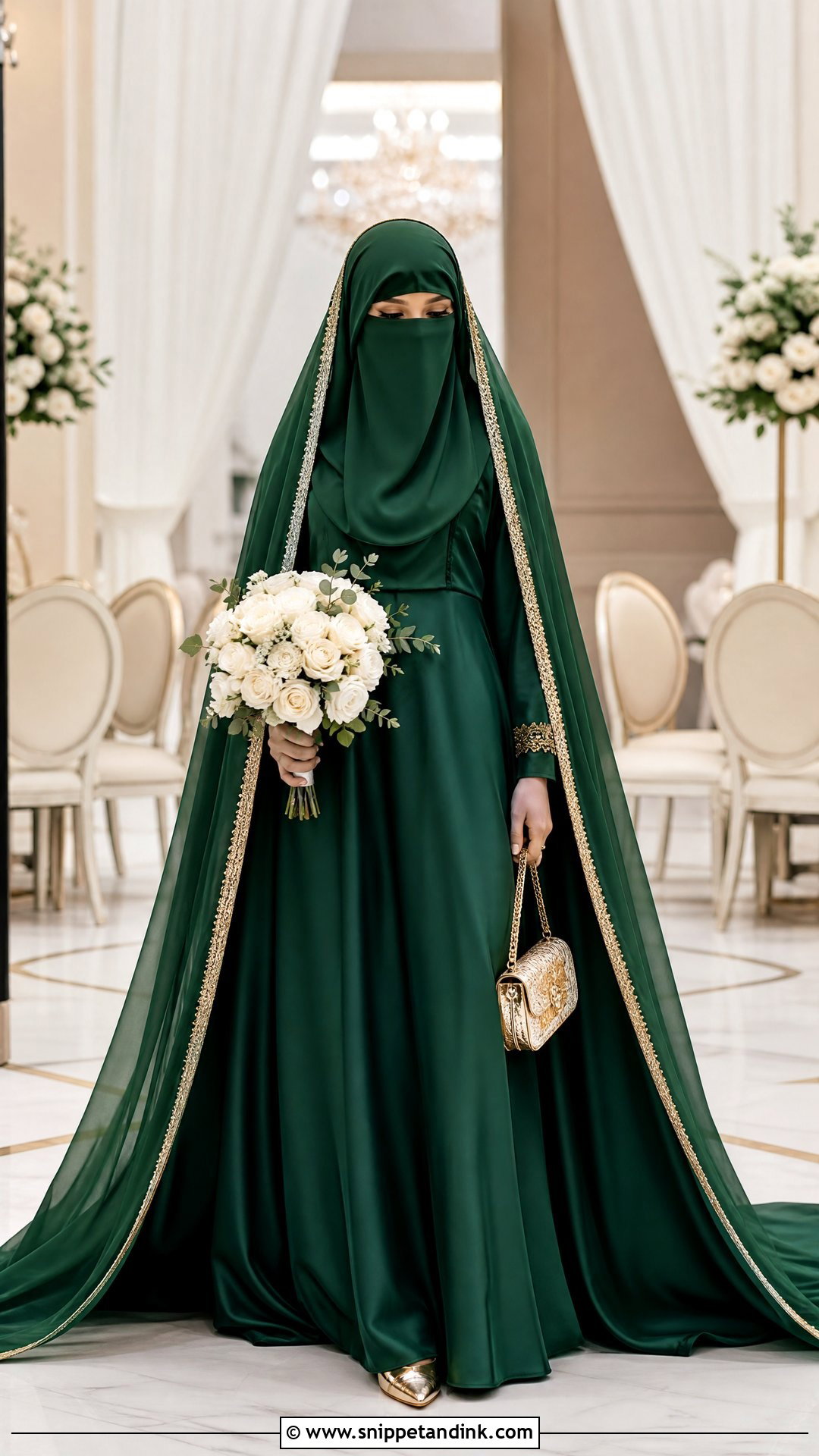 Emerald Green Niqab Wedding Dress - Snippet and Ink - 25 Niqab Wedding Dress Ideas