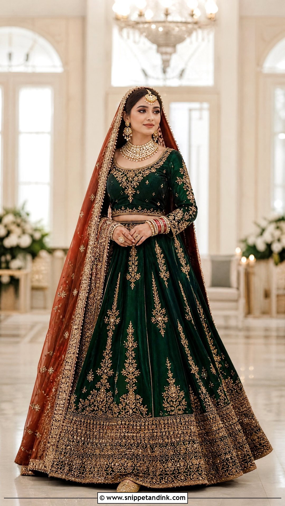 Emerald Green Pakistani Bridal Lehenga - Snippet and Ink - 20 Pakistani Wedding Bridal Outfits