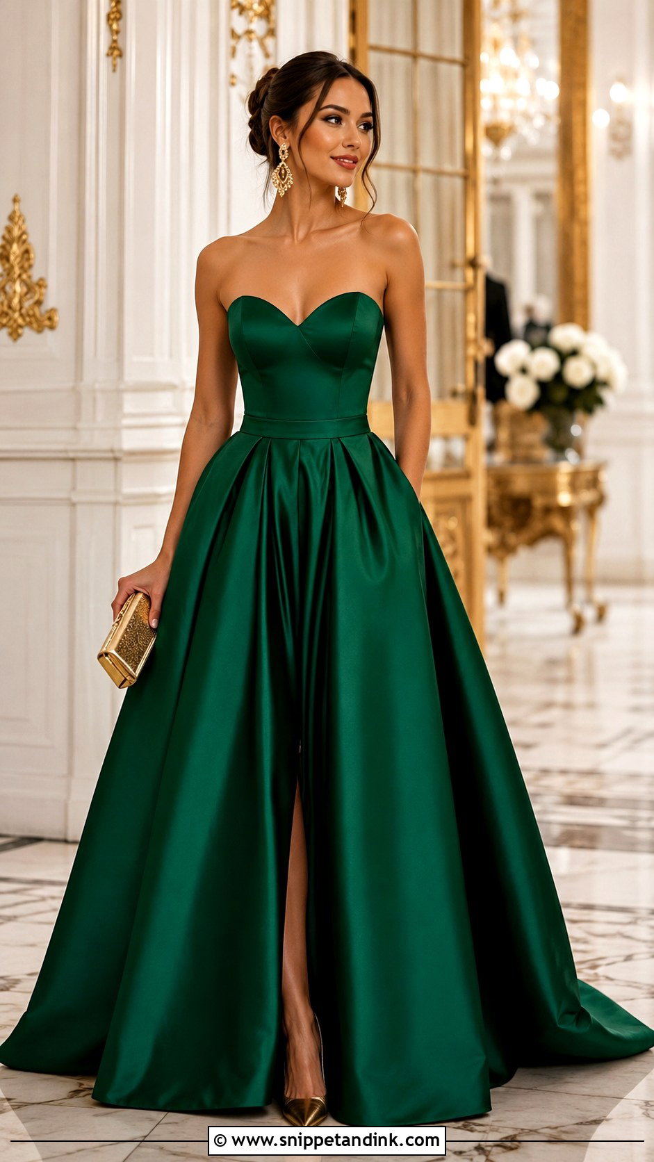 Emerald Green Princess Ball Gown - Snippet and Ink - 20 Green Princess Gown Ideas