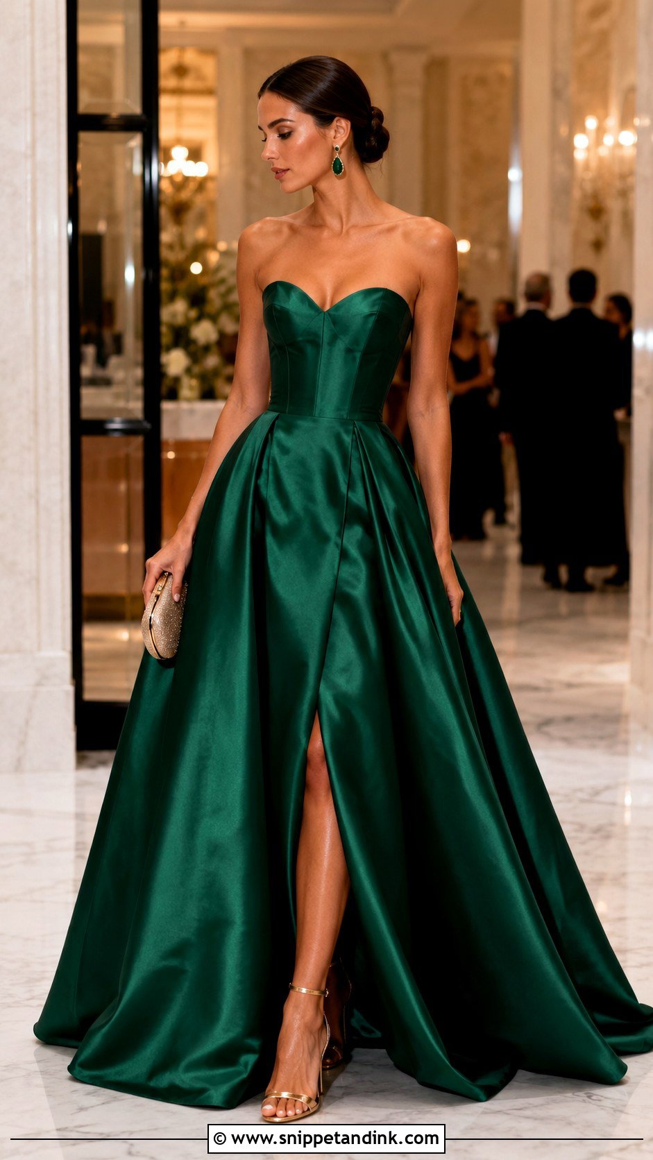 Emerald Green Satin Ball Gown - Snippet and Ink - 20 Green Ball Gown Dress Ideas
