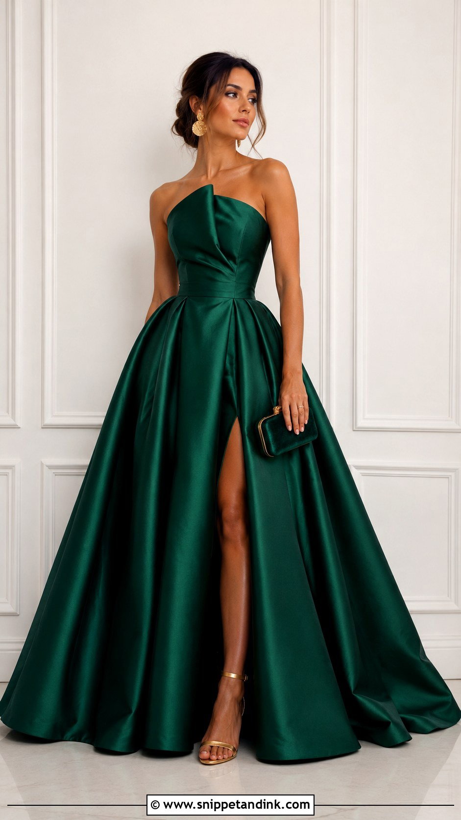Emerald Green Satin Ball Gown - Snippet and Ink - 25 Satin Ball Gown Ideas