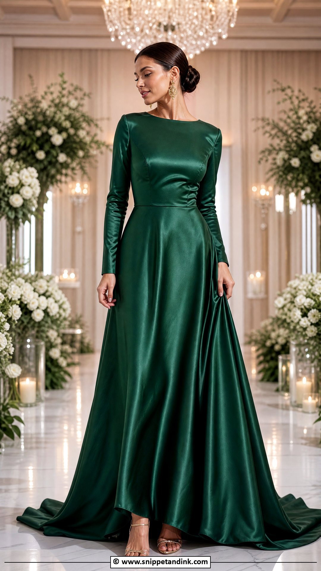 Emerald Green Satin Wedding Dress - Snippet and Ink - 35 Green Wedding Dress Ideas