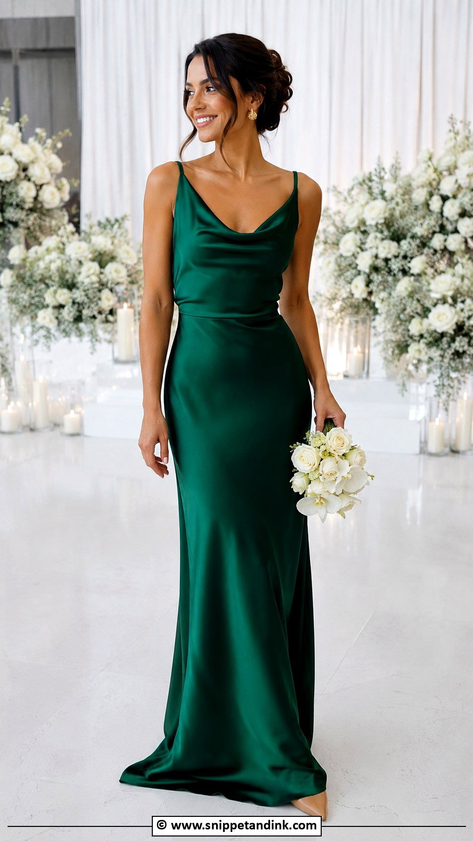 Emerald Green Satin Wedding Dress - Snippet and Ink - 30 Emerald Green Wedding Dress Ideas